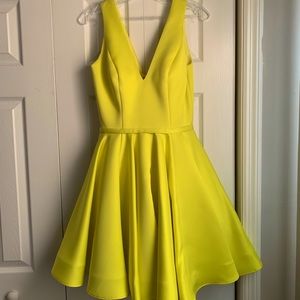 Neon Yellow/Green Terani Couture Homecoming Dress